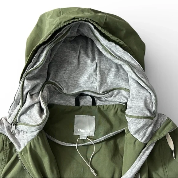 BENCH Olive Utility Convertible Drawstring Spring Jacket - Picture 4 of 7
